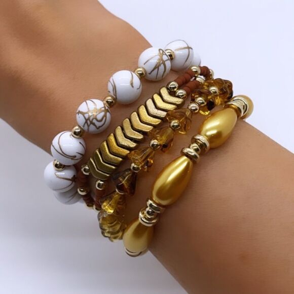 NWT Wool + Pepper Co. Fall Bracelet Stack (4) - Picture 1 of 5